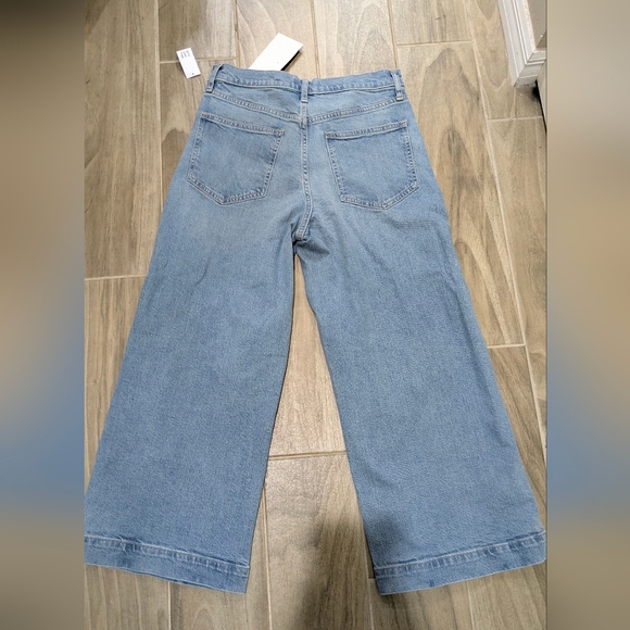 New Gap Wide-Leg Crop Light Blue Jeans - Picture 5 of 5
